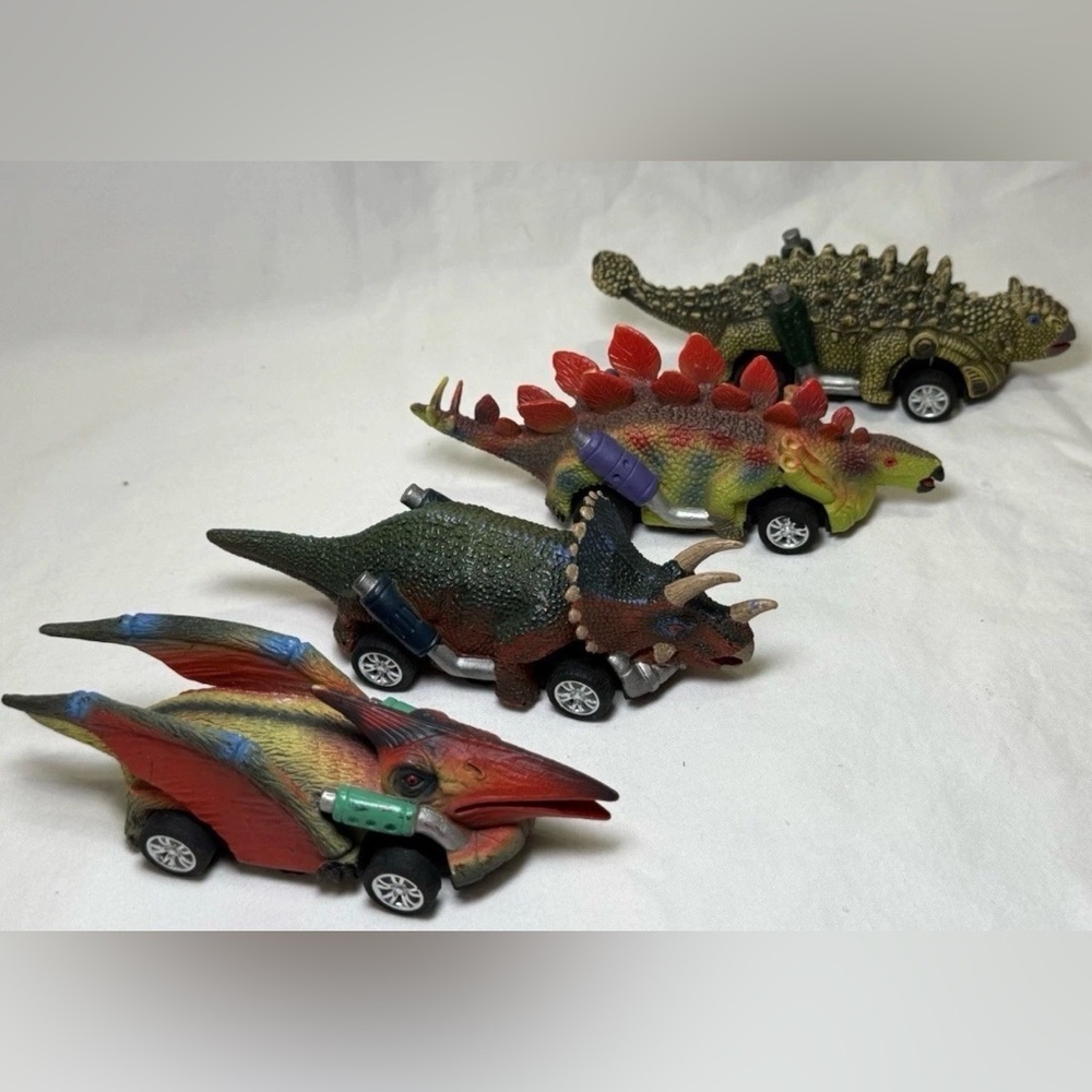 Dinosaur Toys for Kids 3-5 Pull Back Toy Cars 4 Pack Dino Toys for 3 4 5 and up